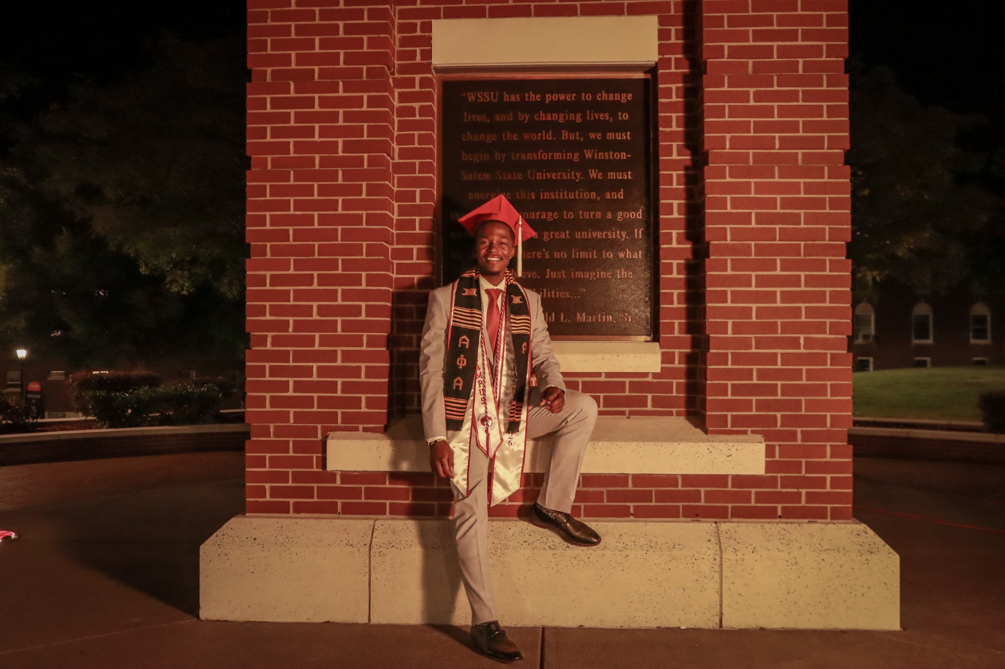 Christian White at WSSU graduation